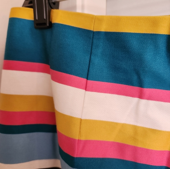 Ann Taylor‎ Loft Women's Striped Pencil Mini Skirt Pink Blue Gold Black White 6 - Picture 9 of 10